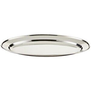 Stainless Steel Oval Platter 14 Inch Serving Tray Dishwasher Safe Modern